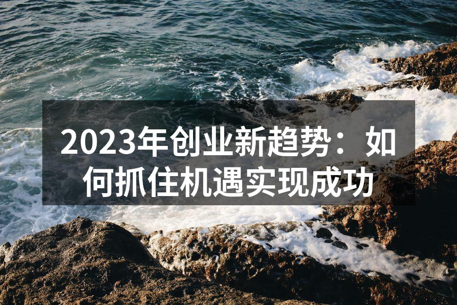 2023年创业新趋势：如何抓住机遇实现成功